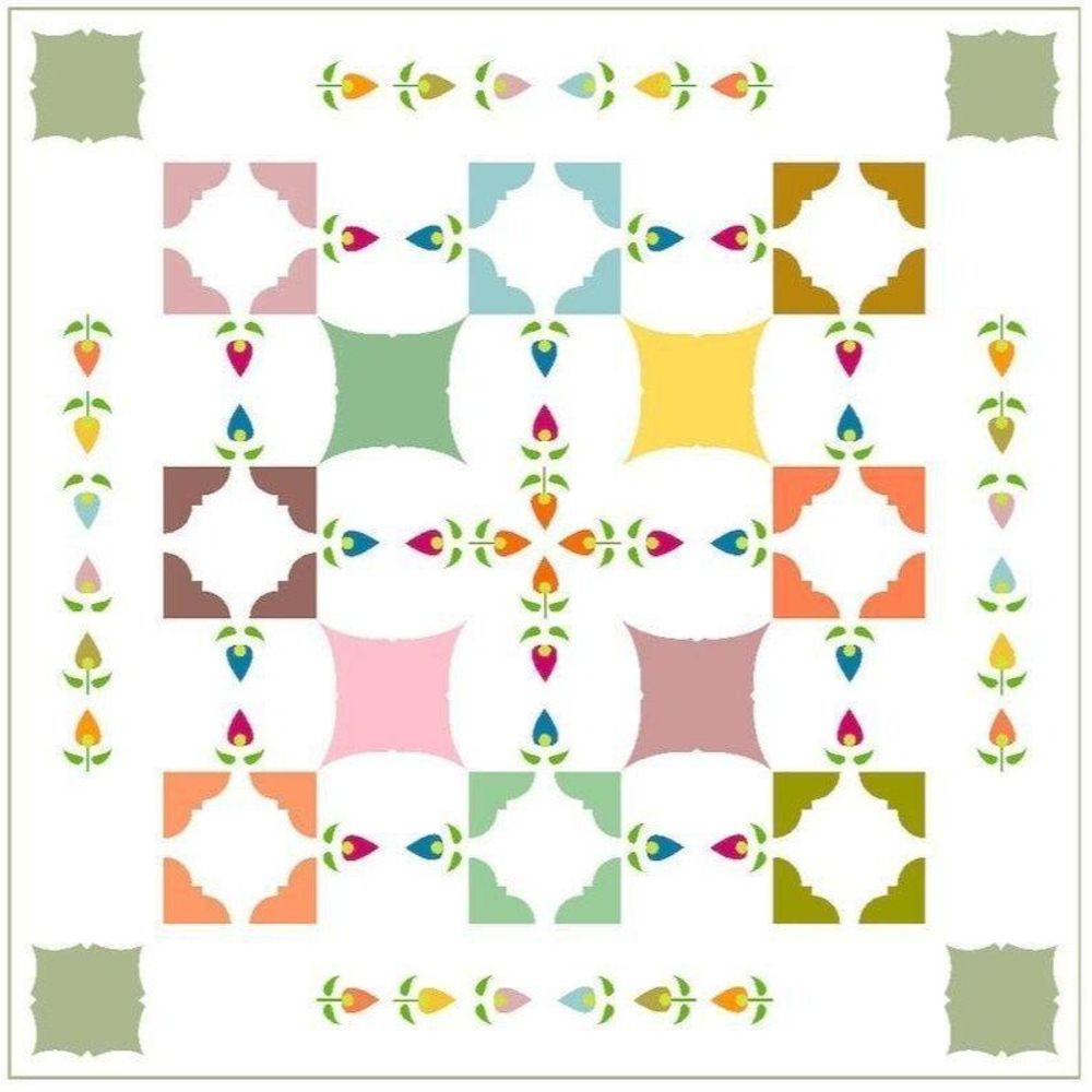 Quilt Pattern Posies Round the Square